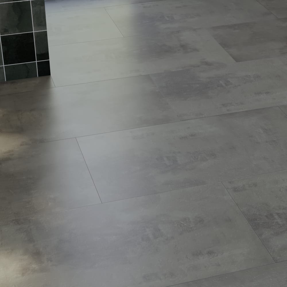 ARTENS - Sol PVC - Dalles PVC adhésives SEREN - FORTE - Effet pierre - Gris foncé - Dimensions L.60,96 cm x l.30,48 cm - Epaisseur 2 mm - 2,23 m²/ 12 - 5