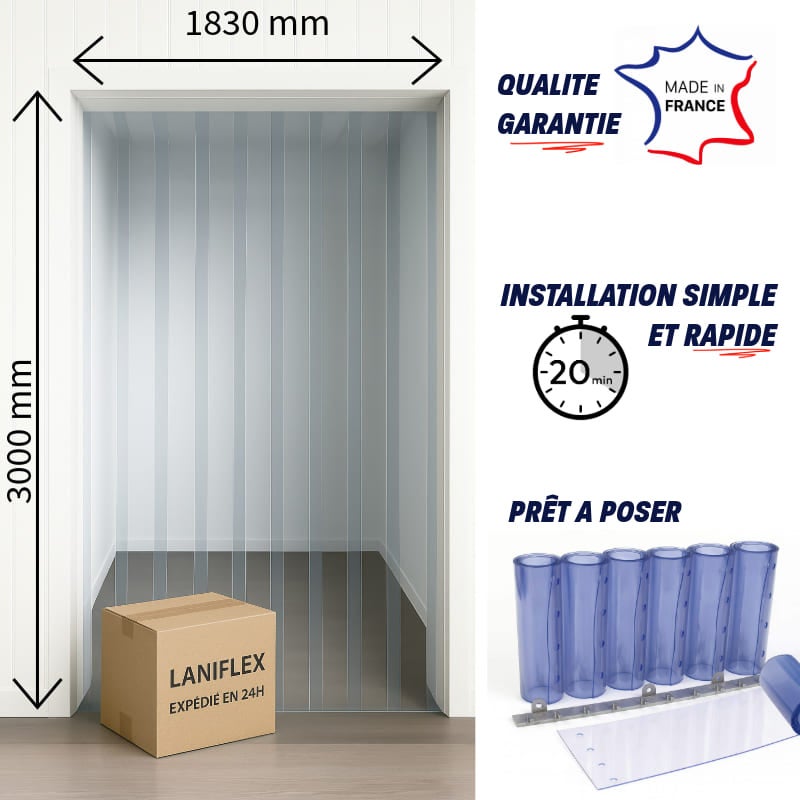VEVOR Rideau à Lanière PVC 122x213,4 Cm Rideau à Lamelles Transparent