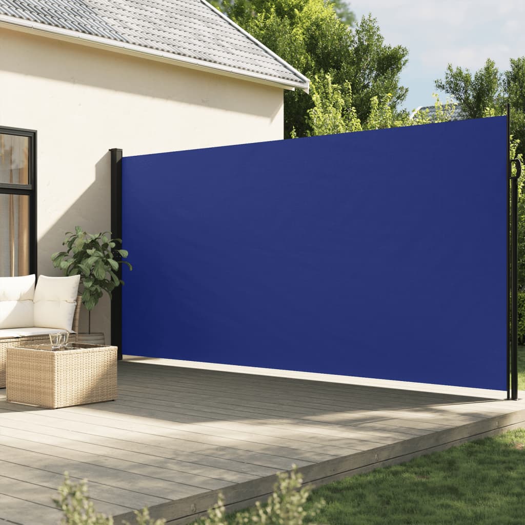 Auvent Latéral Rétractable Patio 200x500 Cm Bleu VidaXL - Écran Jardin Intimité & Protection