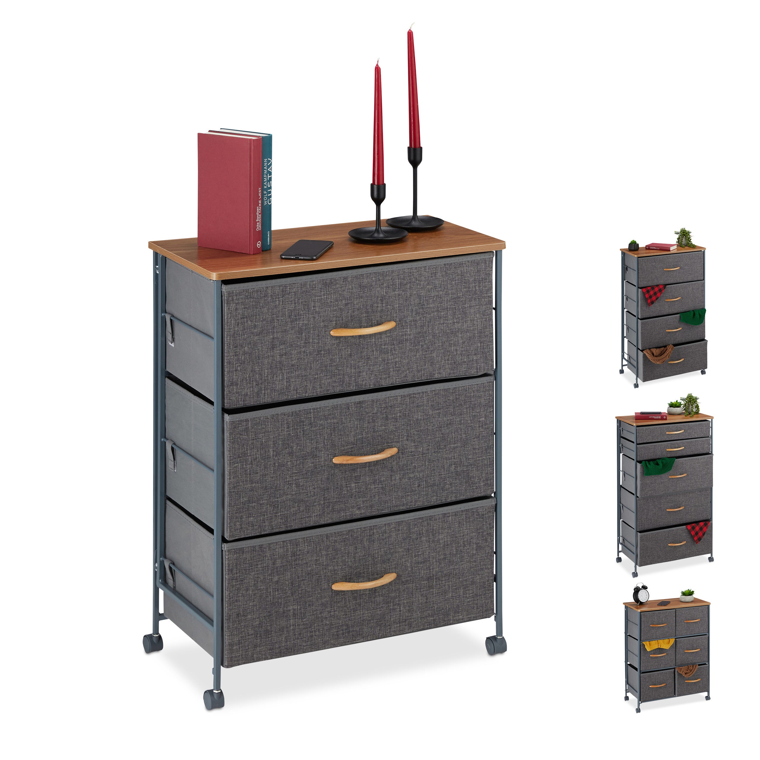 Relaxdays 10021956_46 Scaffale Componibile 9 Scomparti, Divisorio, Plastica, Aperto, Fai Da Te 95 X 95 X 32 Cm Nero 85324719