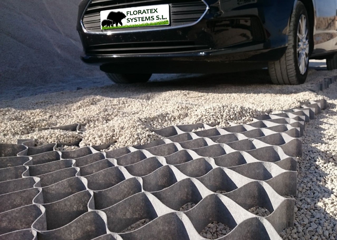 Stabilisateur de gravier géocellulaire 5x10x10 - 10 m² + géotextile 10 m² - 2