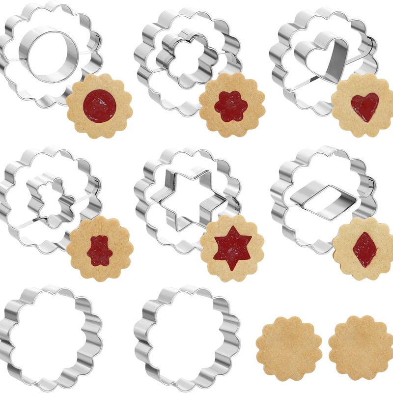 Zestaw 8 stalowych foremek do ciasteczek świątecznych Linzer, foremek do ciasteczek i foremek do dekorowania tortów