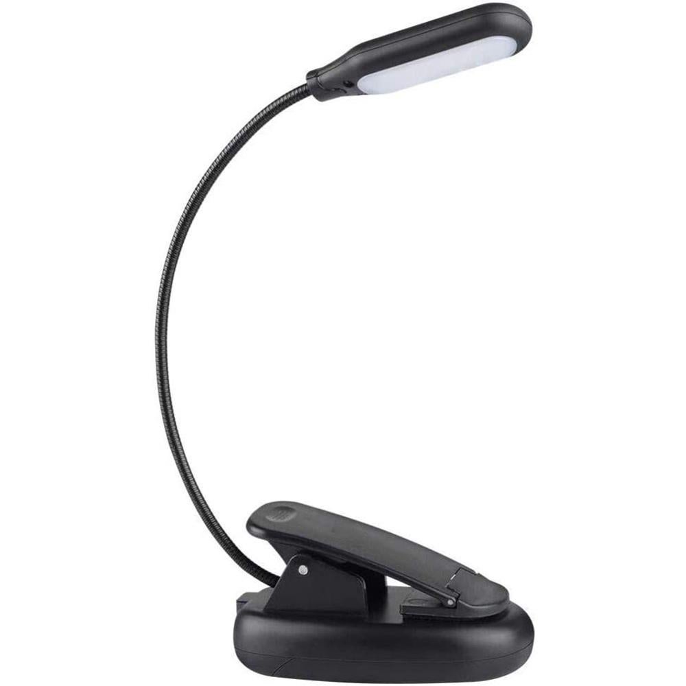 Akumulatorowa lampka do czytania z klipsem, lampka LED do czytania do łóżka, 3 kolory