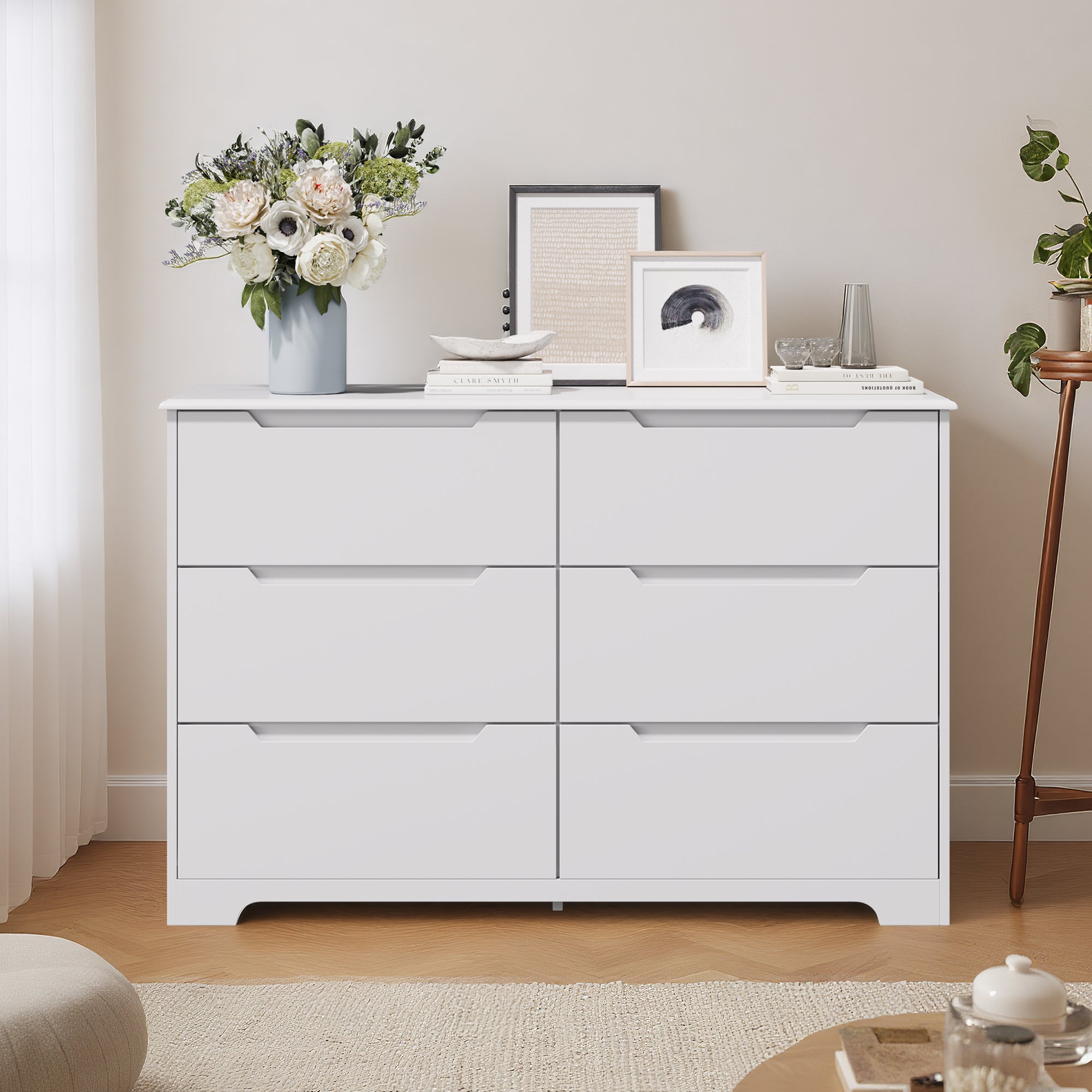 Cómoda de 6 Cajones Blanco 120 x 40 x 80 cm Bealife - 2