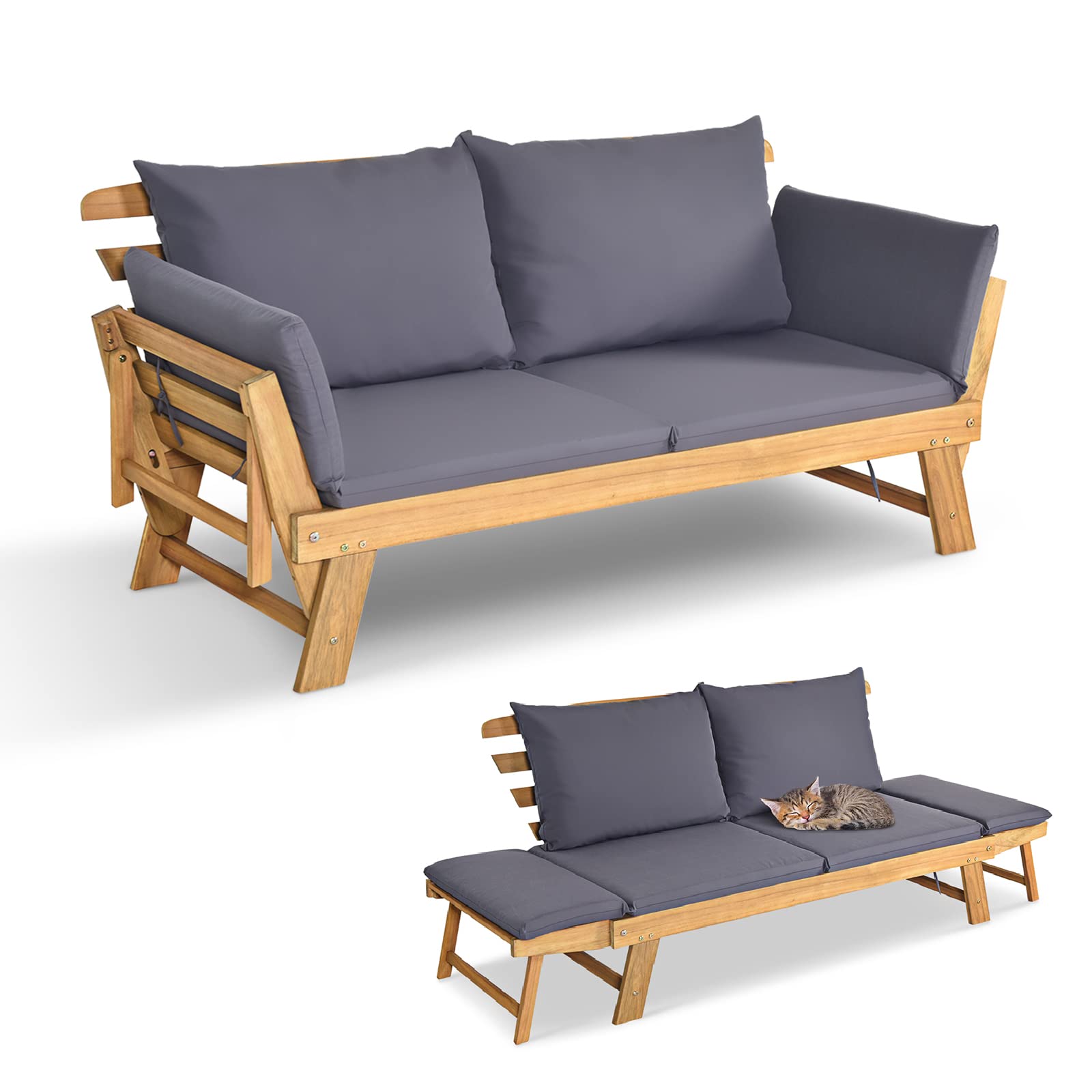 Chaise Adirondack En Bois D'acacia, Fauteuil Adirondack Classique Avec Accoudoir Jardin Blanc