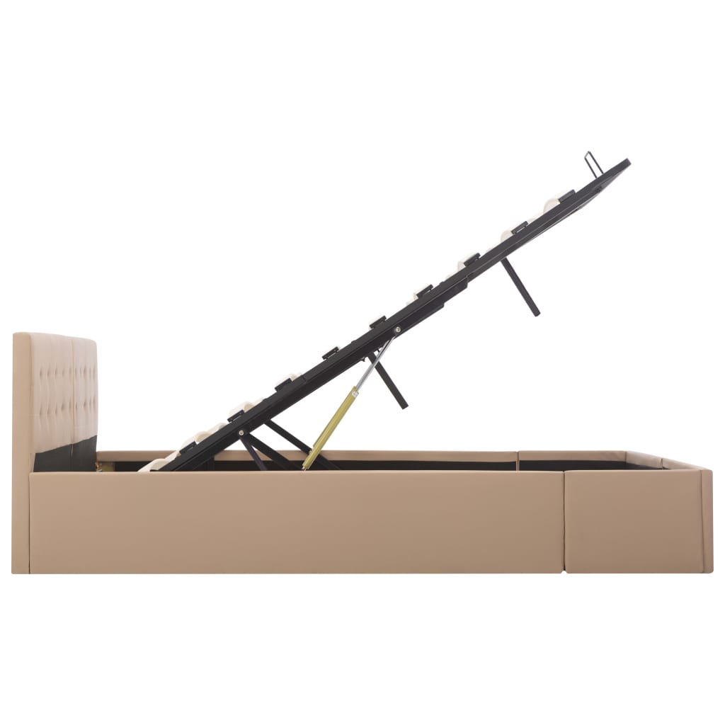 Maison Exclusive - Cama dráulica c/ arrumação 180x200cm couro artif. cappuccino - 6