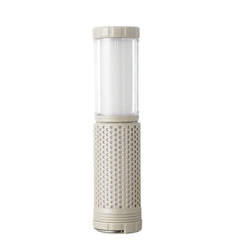 Beżowa lampa kempingowa, 5,7*5,7*23 cm, 1 sztuka, lampa turystyczna, lampa namiotowa, teleskopowa, ładowalna, odpowiednia do aktywności na świeżym pow