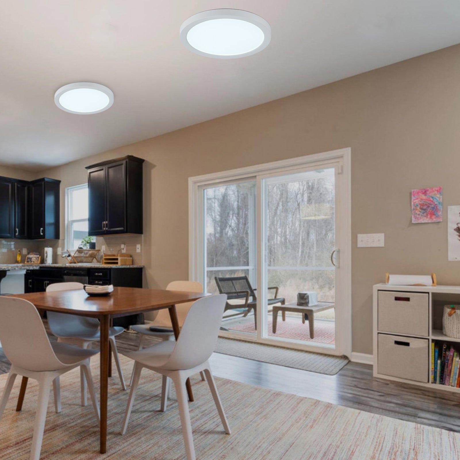 Plafón LED Techo blanco Ø225mm 18W IP44 exterior, empotrable/superficie, diámetro ajustable, CCT 3000K-6000K, ultra fino 17mm, baño, cocina - 8