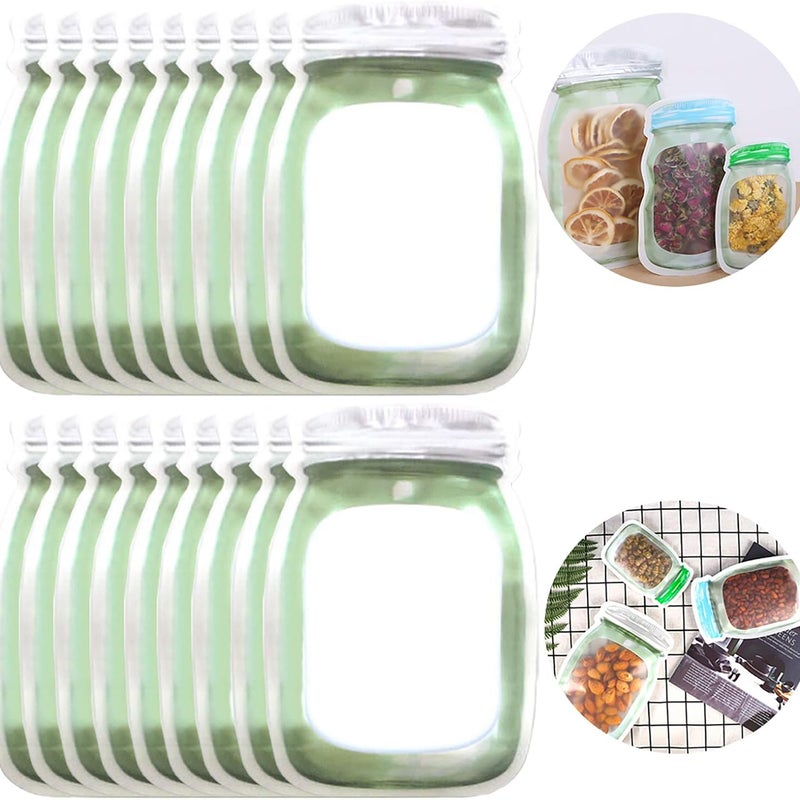 Opakowanie 20 wielokrotnego użytku torebek Mason Jar z zamknięciem strunowym do gotowania, przekąsek i kanapek