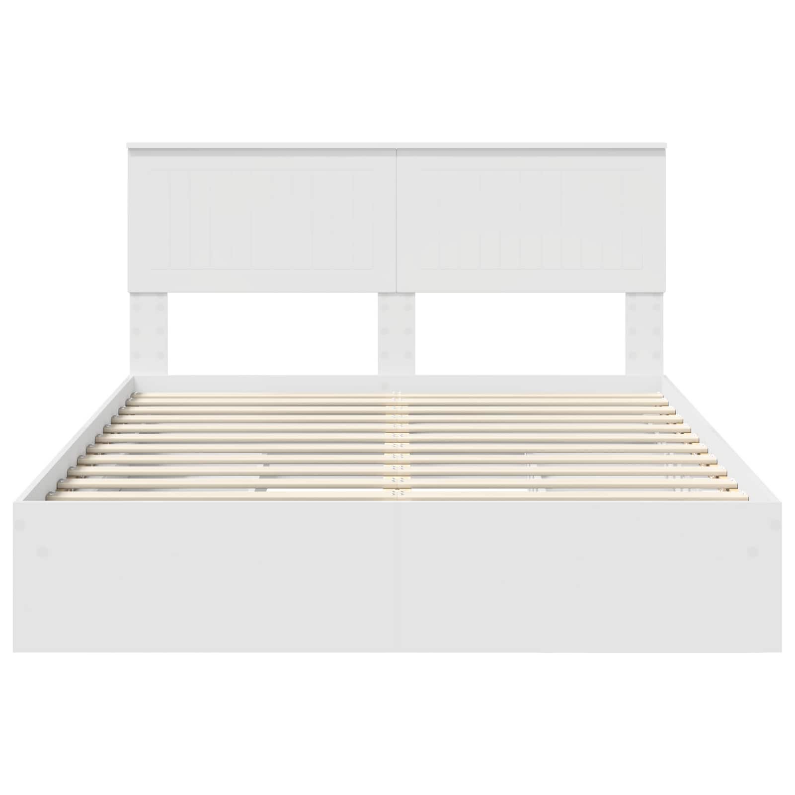 Lit de rangement réglable Blanc 140 x 200 cm panneau de bois - 8