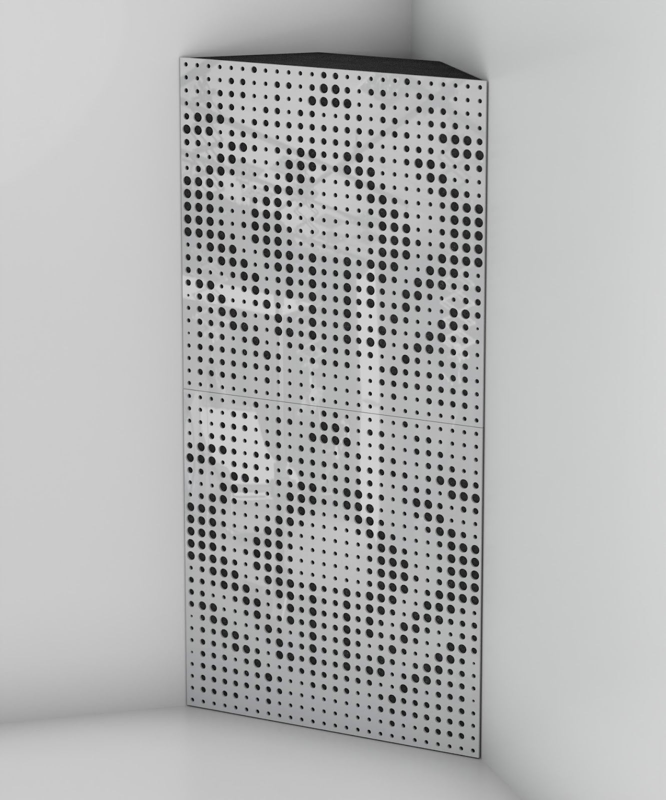 Lot de 2 Pièges à basses UNIVERSE acoustiques insonorisants 50x50x15 cm -Plastique perforé et mousse acoustique -Blanc brilliant - 4