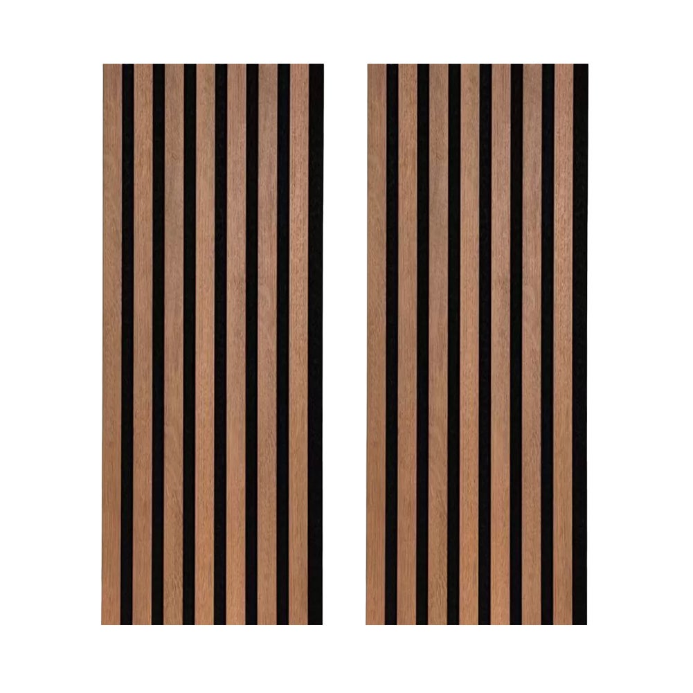 Lot de 2 Panneaux tasseaux bois MDF acoustique décor chêne rustique sur feutrine 2600x300x17mm PEFC 70% - 3