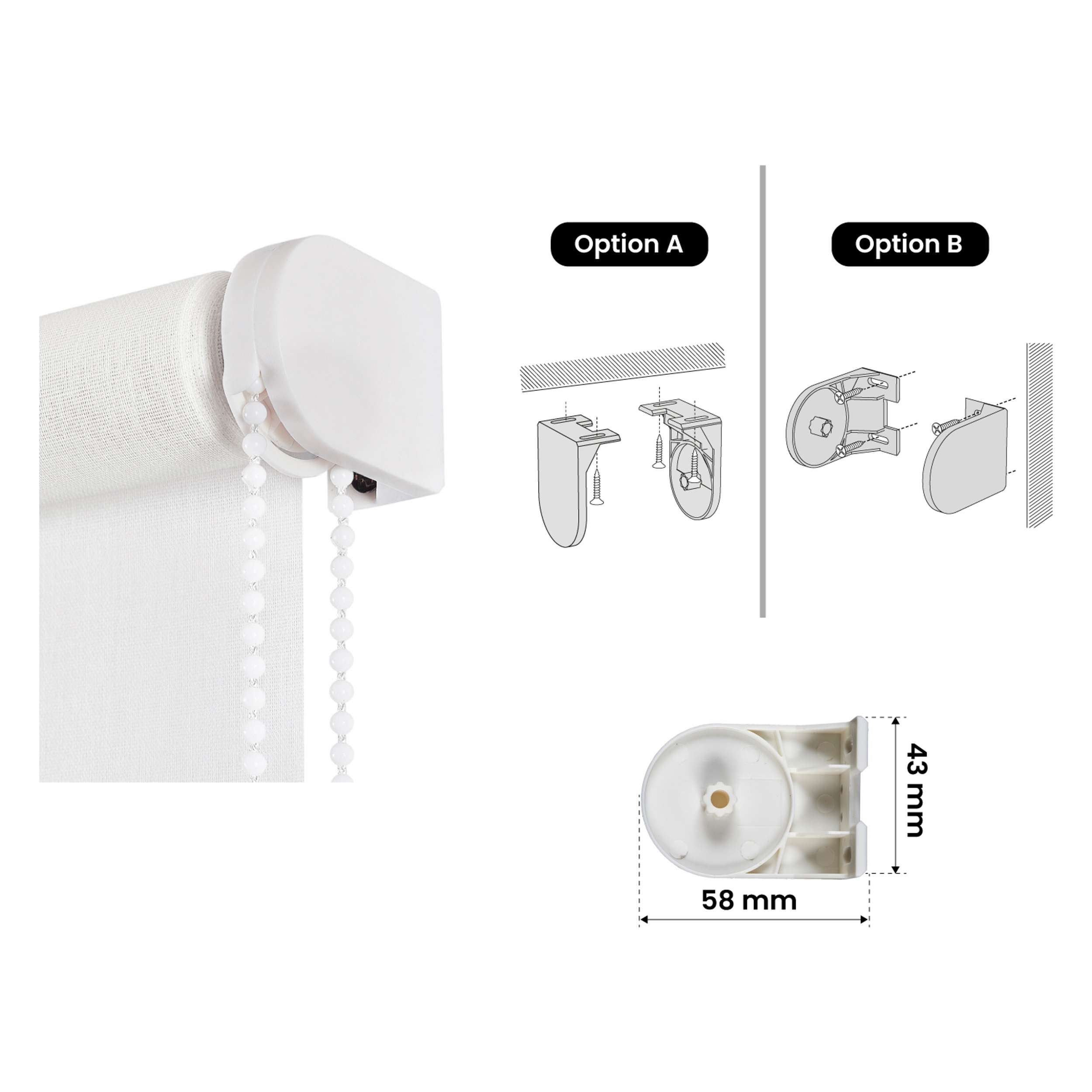 estore translúcida estore de enrolar para janelas branca 160x250 cm - 5