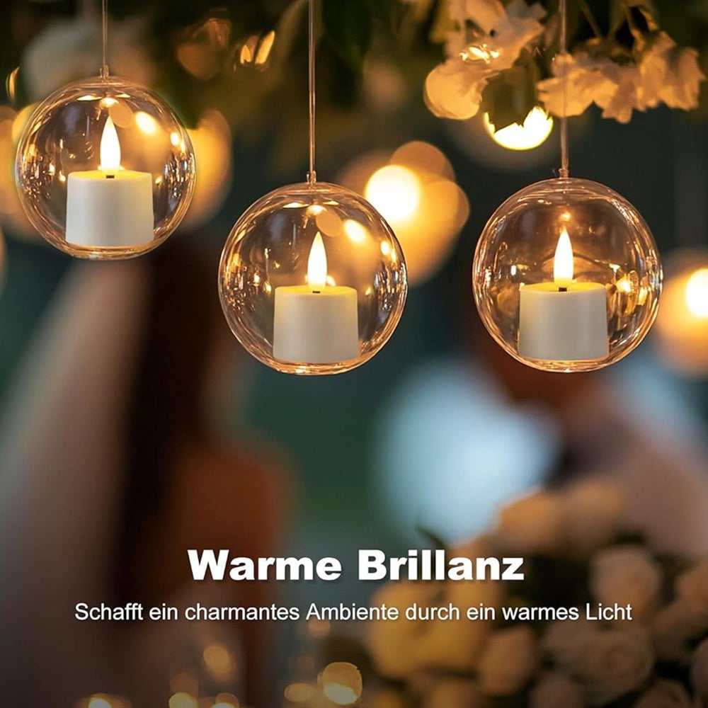 Juego de 6 velas LED sin llama: decoración para interiores y exteriores, fiestas navideñas, ambiente mágico, sin llama. - 3