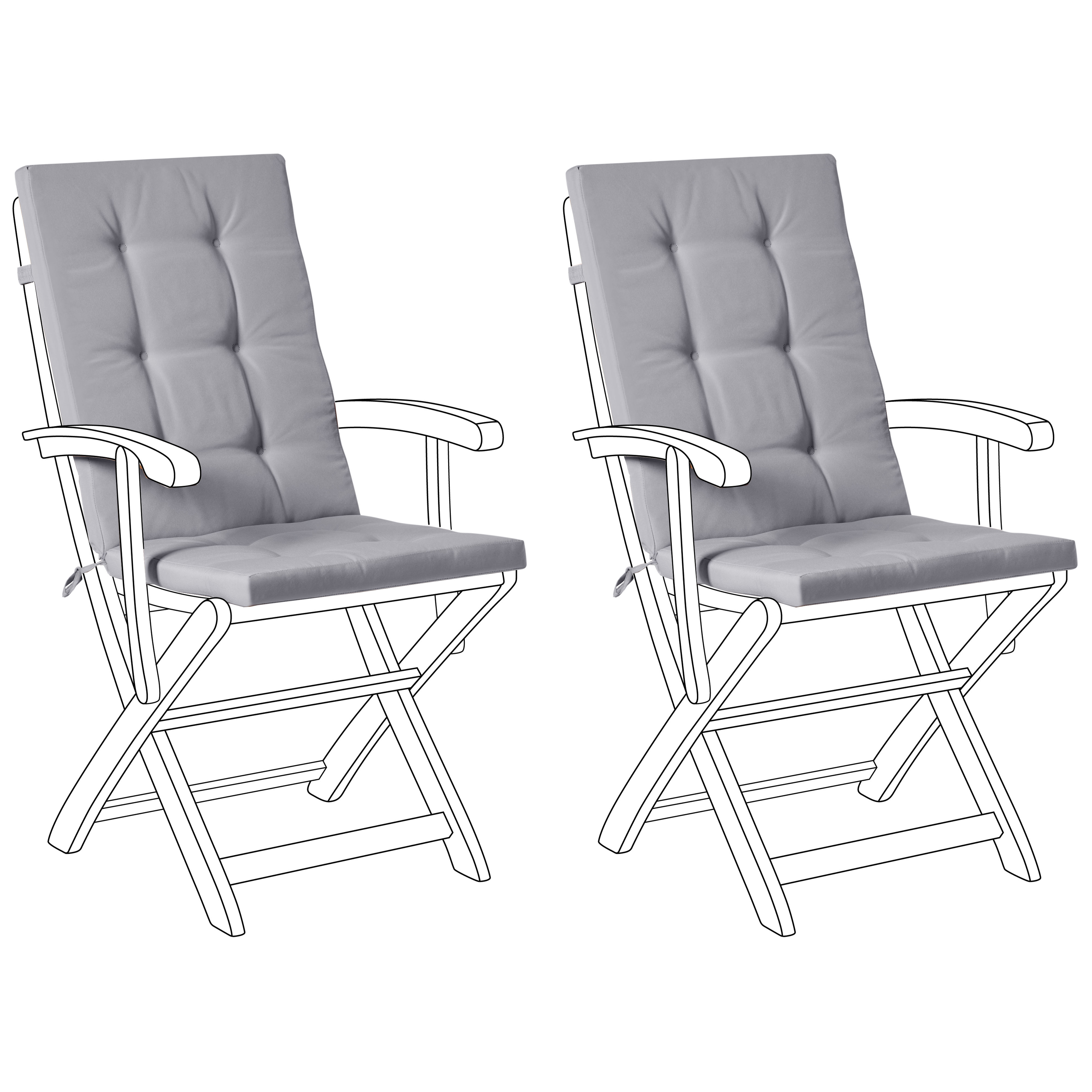 Set de 2 perne pentru spătar/șezut MAUI PREMIUM Gri deschis 2buc