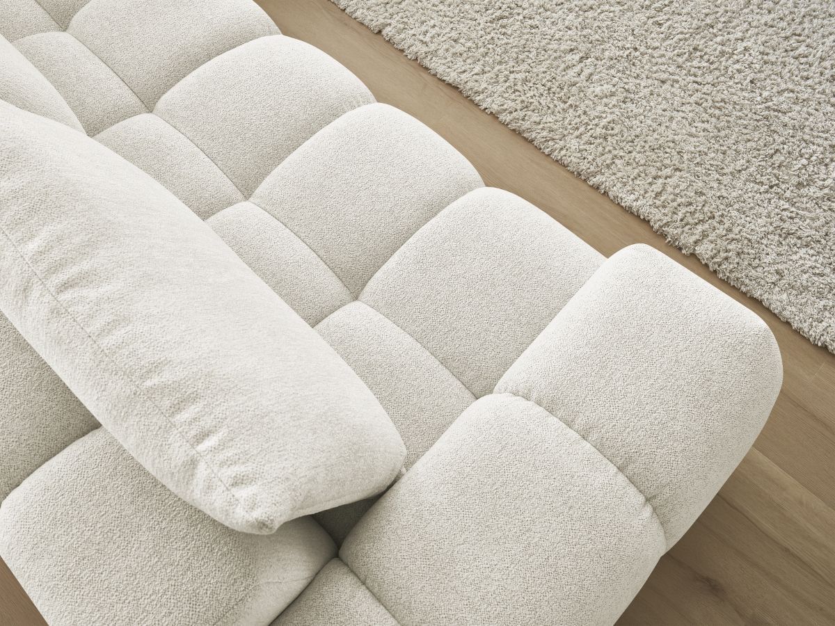 BOBOCHIC Canapé d'angle fixe EVEREST tissu chiné Blanc Angle droit - 7