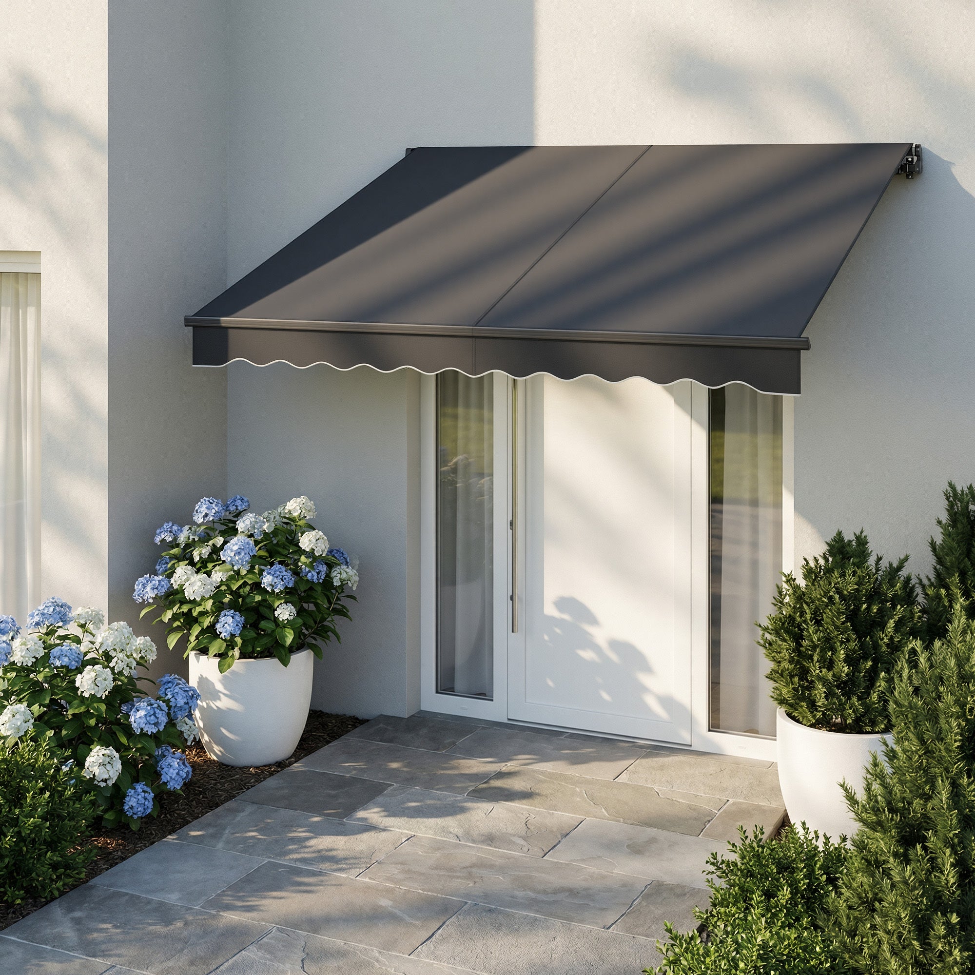 Store Banne Réglable, avec Manivelle, UPF 50+, Alliage d’Aluminium, 300 x 250 cm, Gris - 2