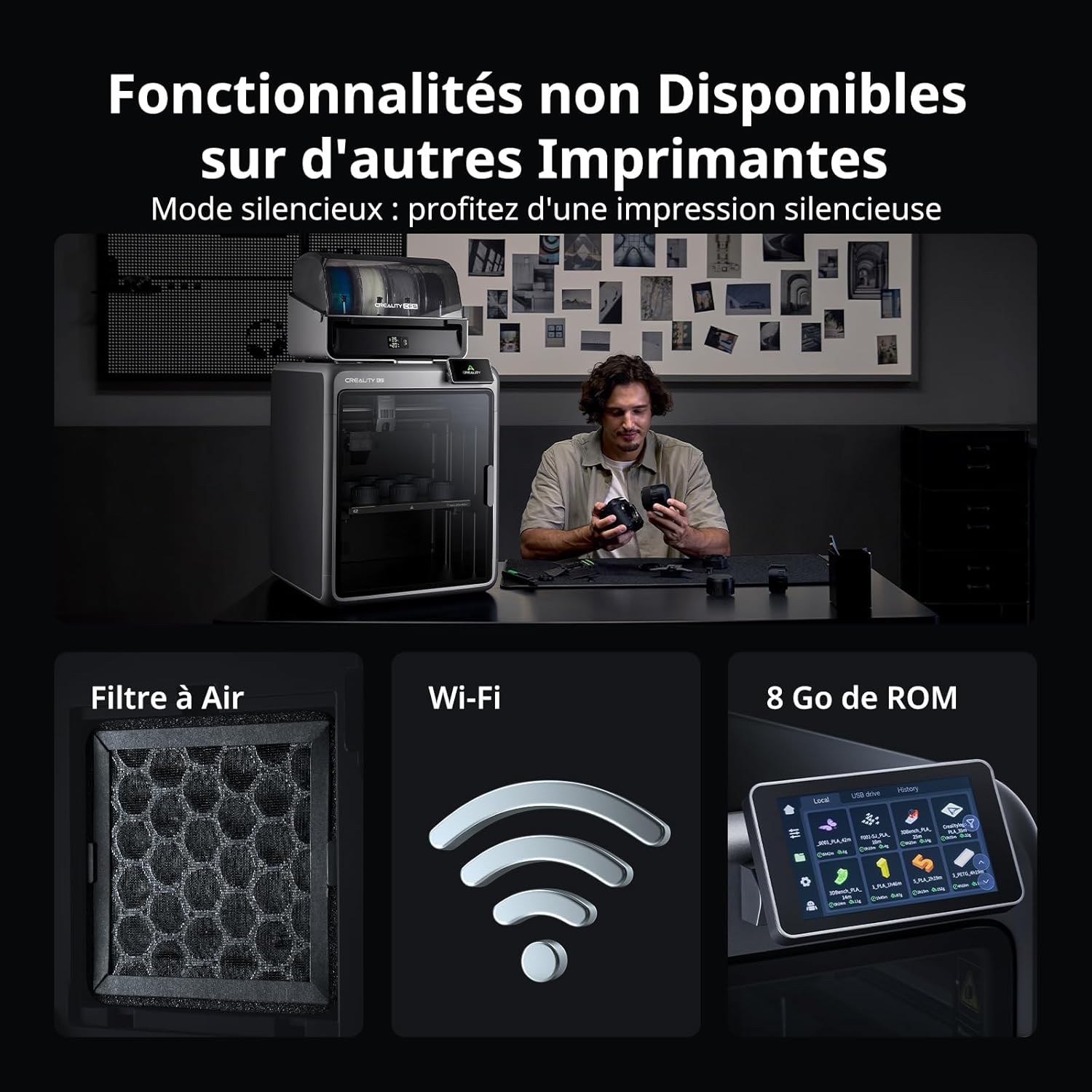 Creality K2 Combo Impressora 3D,Multicolor com Sistema de Filamento Contínuo (CFS),600mm/s,300 °C,Câmaras Duplas com IA e Servomotores,260×260×260mm - 8