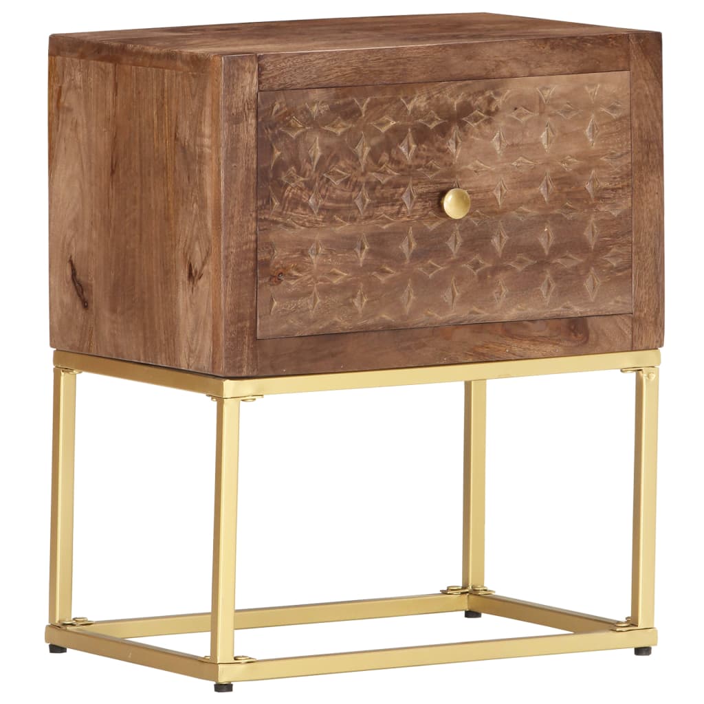 Table de chevet | Table d'appoint | Table de nuit 40 x 30 x 50 cm Bois de manguier massif CFW42416 - 8