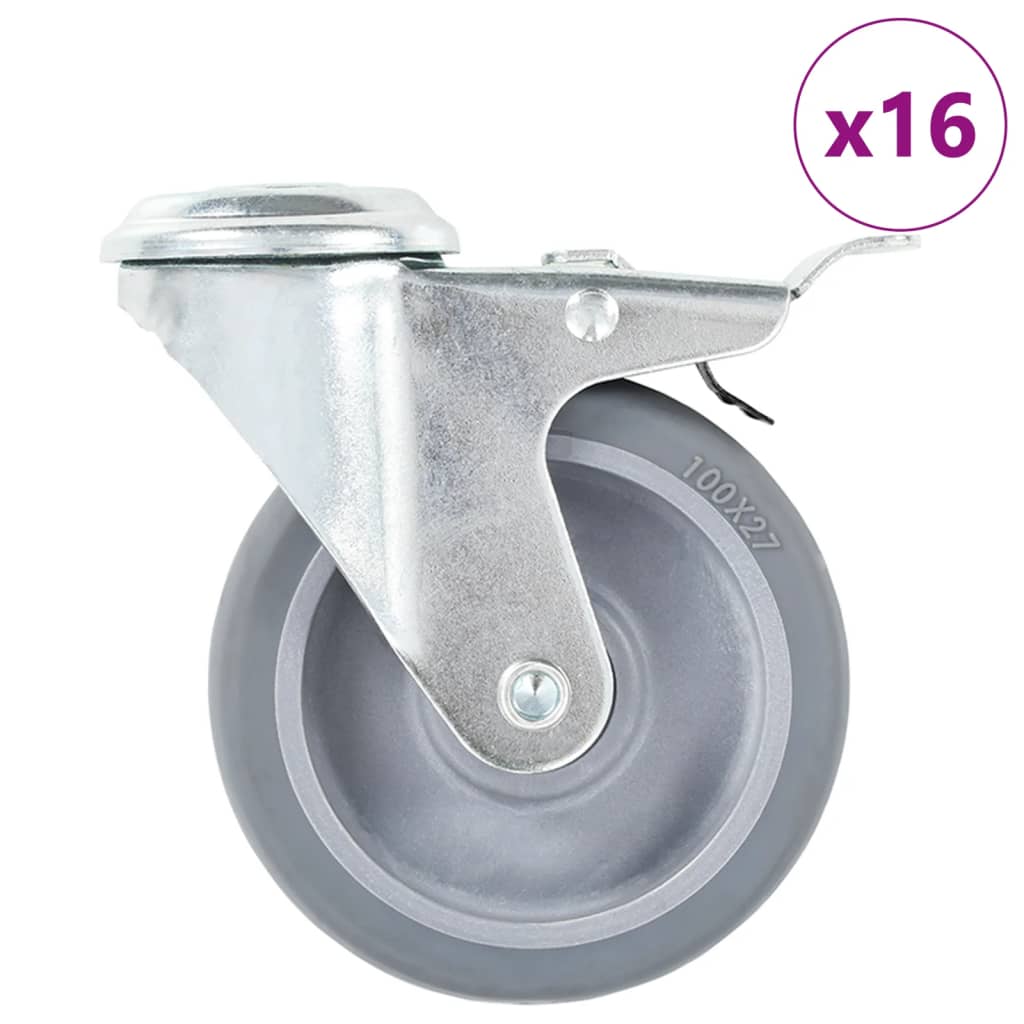 VidaXL 8 Roulettes Pivotantes 50mm Double Frein - Roues Pour Meuble Établi Chariot Capacité 35kg
