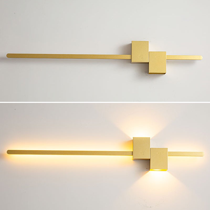 Applique murale LED 60 cm, lampe de chevet créative, éclairage décoratif d'intérieur, 3 températures de couleur réglables, doré - 8