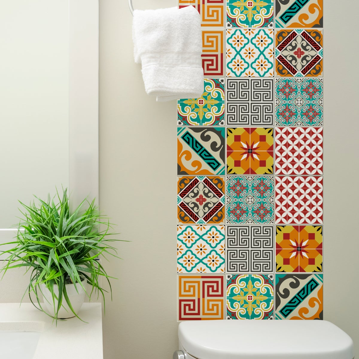 9 adesivi piastrelle di cemento azulejos violetta - Sticker adesivo - adesivi murali - 9stickers10x10cm - 3