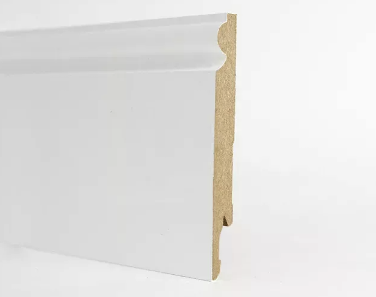 Lot de 5 Plinthes Moulurées : Type British 120mm (Prépeint Blanc) 2.4M - 2