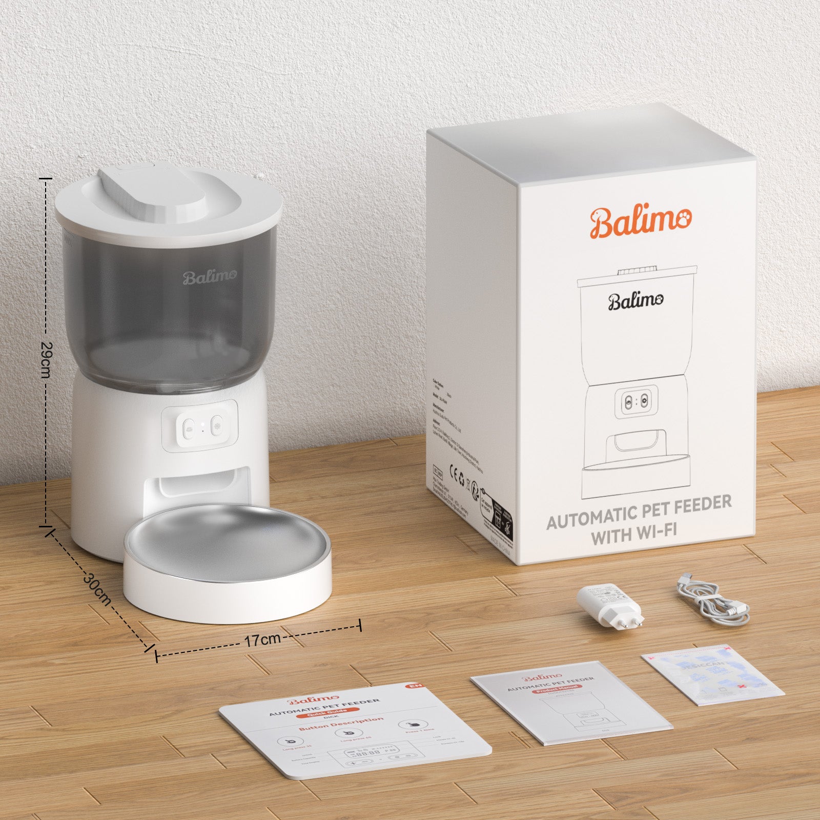 Balimo 3L Distributeur Croquettes Chat Automatique 2.4G WiFi, 1-10 Repas par Jour, Blanc - 9