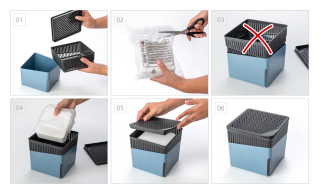 WENKO Recharge déshumidificateur Cube 1000 g avec parfum d'orange, diminue l'humidité de l'air