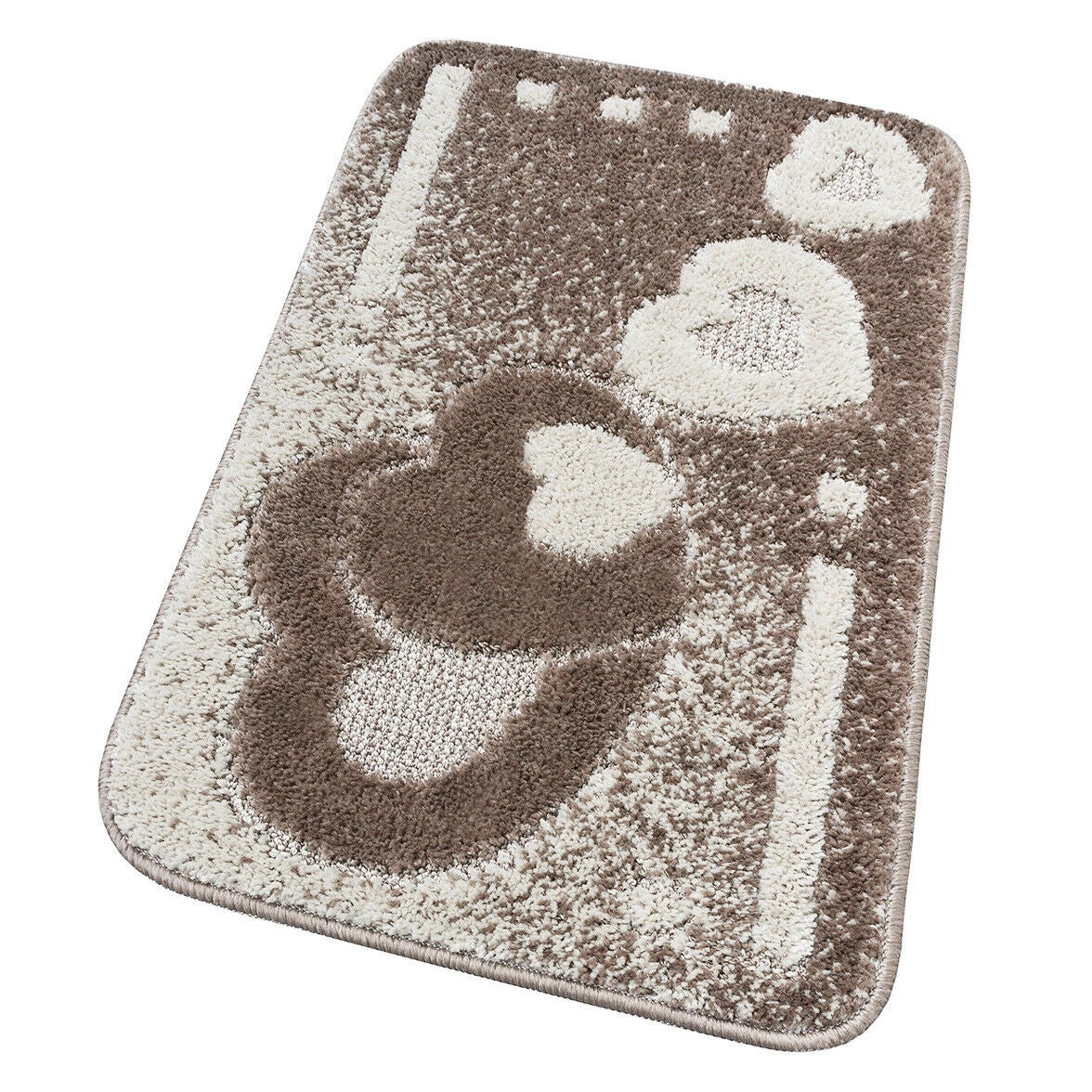 Miękka Antypoślizgowa Shaggy 3D Chłonna Mata łazienkowa 50x110 cm w Kiery Beżowy