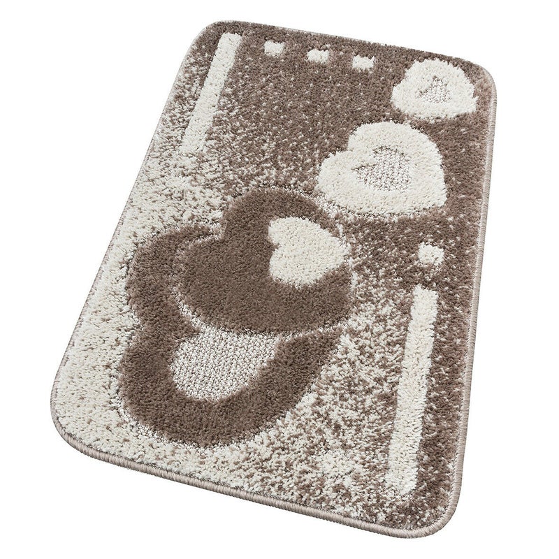 Miękka Antypoślizgowa Shaggy 3D Chłonna Mata łazienkowa 50x110 cm w Kiery Beżowy