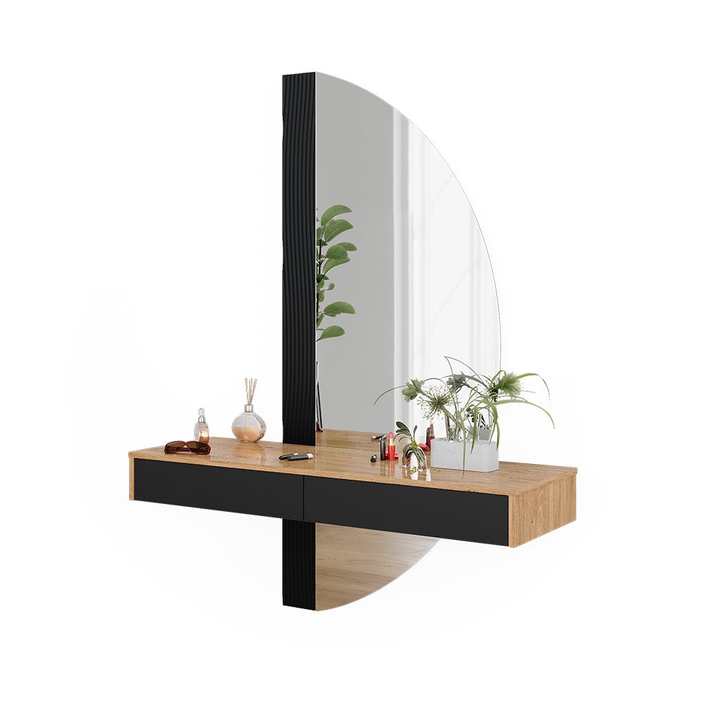 Vicco Tavolo da toeletta Melisa, Nero, 120 cm con 2 cassetti - 6