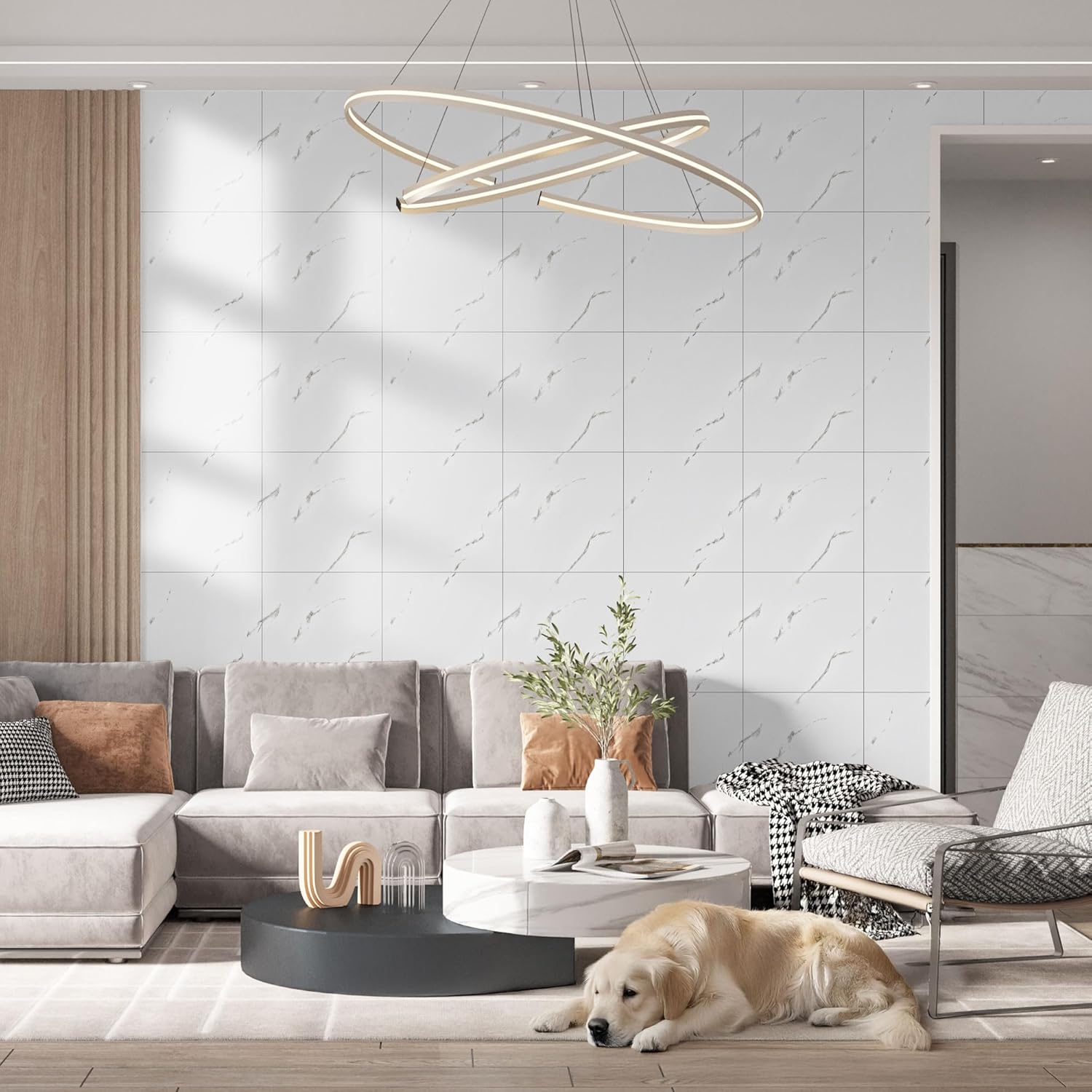 20 Pièces Carreaux Adhesif Cuisine, Carrelages en Marbre Auto-Adhésifs de 30 x 30 cm pour mur, Carrelages Adhésifs Pour Cuisine, Salle de Bains Salon - 6
