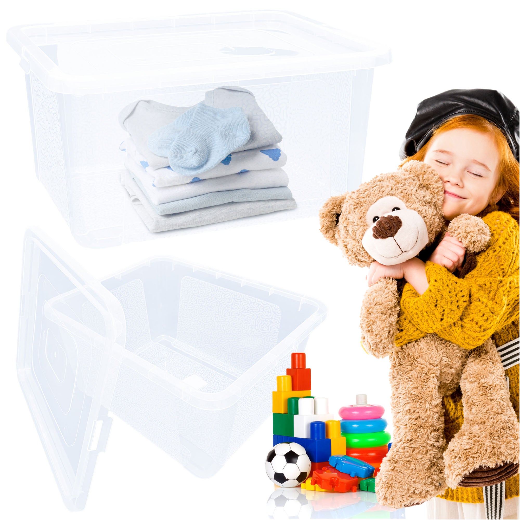 Pojemnik Pudło Plastikowe Pojemniki Z Pokrywą MultiBox 40x33x20 cm, 20 L