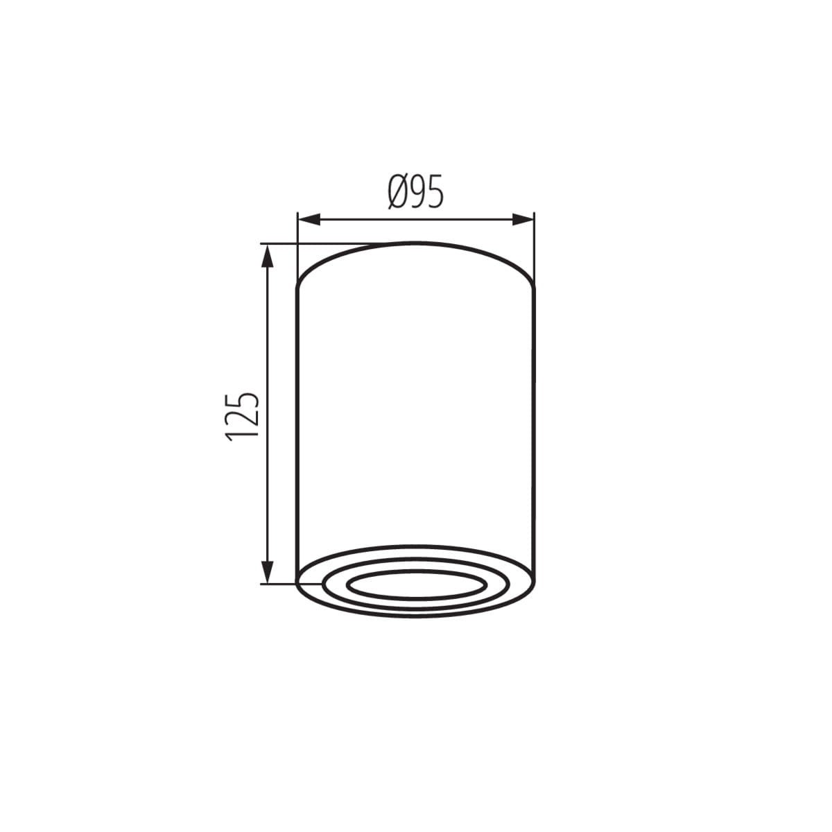 Plafonnier rond aluminium – Accentuation – Noir mat – GU10 – Ø95mm - 3