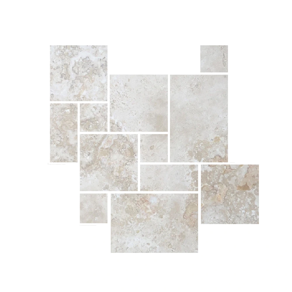 Trawertyn Classic mix układ rzymski 3cm 1kpl=0,742m2 taras ogród basen | Komplet Rzymski