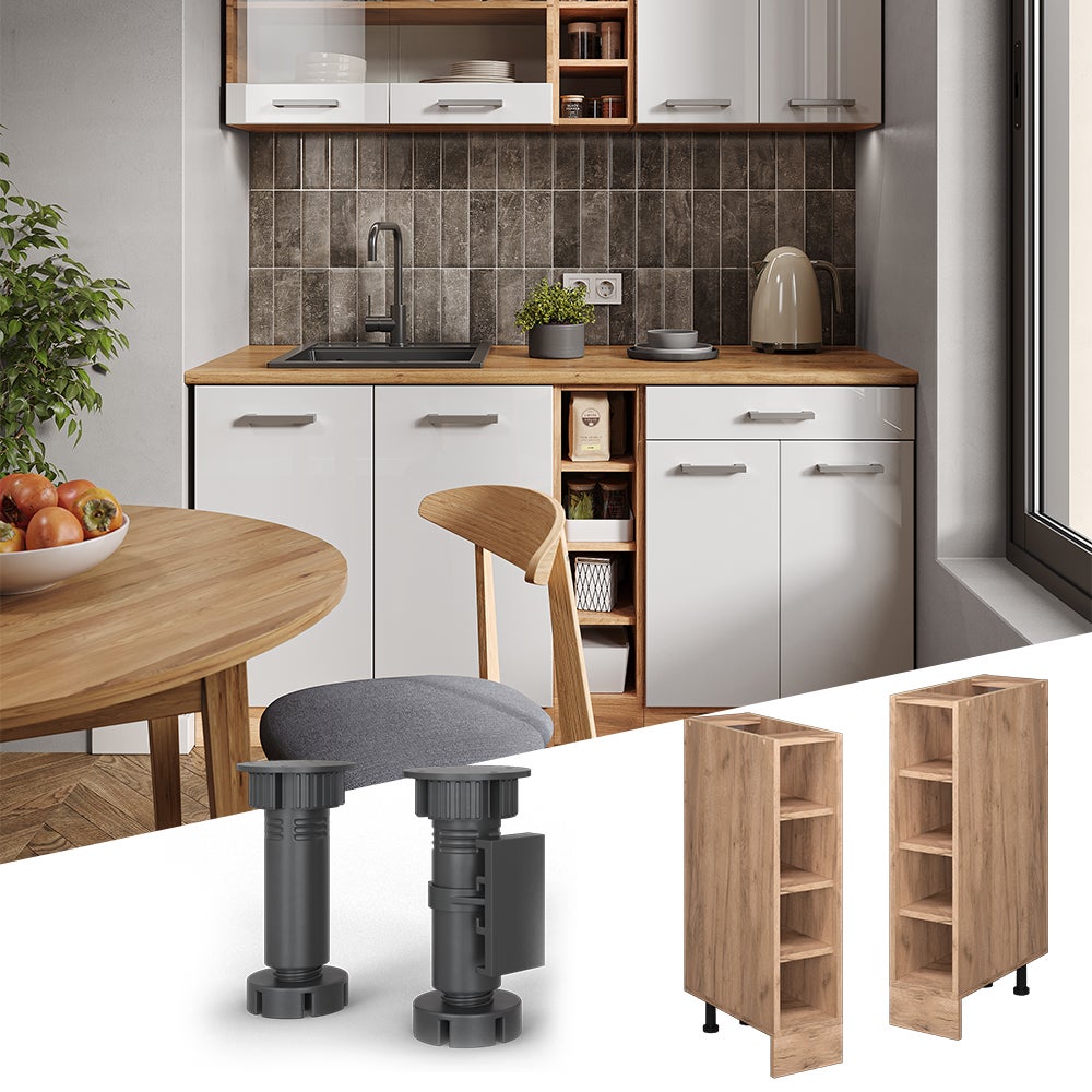 Vicco Etagère de cuisine R-Line, Chêne de force doré, 20cm sans PT - 2