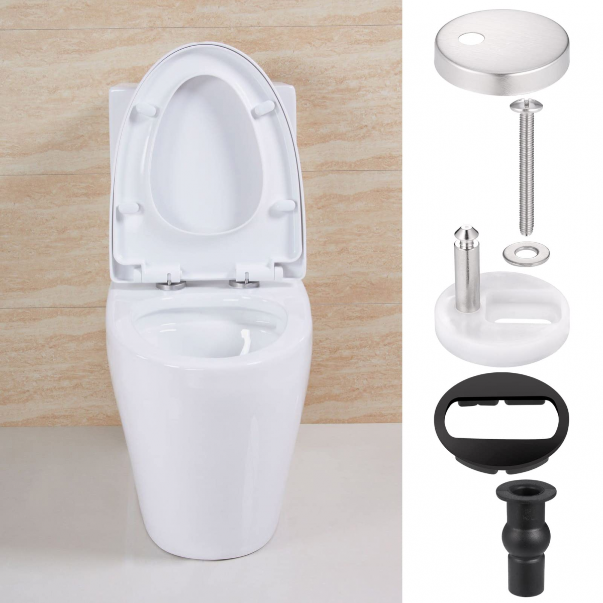 2Pcs Fixation Abattant WC,Charnières Siège de Toilette Universelles à Dégagement Rapide,Kit de Fixation Abattant Wc Toilette Siège avec Vis - 4