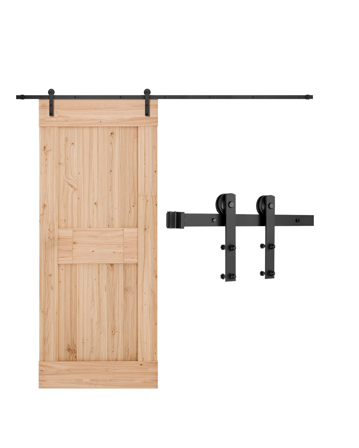 System drzwi przesuwnych VEVOR 3m Okucie drzwi przesuwnych do pojedynczych drzwi przesuwnych 150kg
