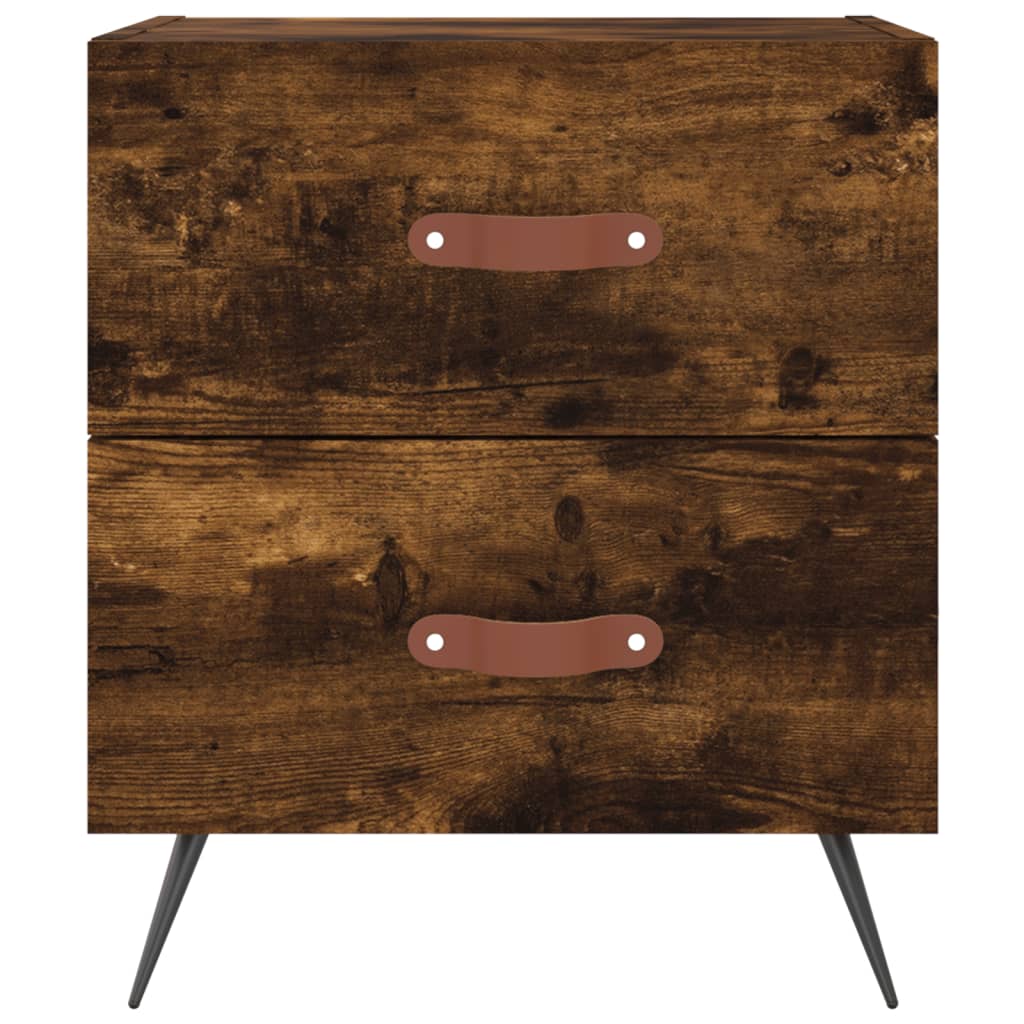 Maison Exclusive - Table de chevet chêne fumé 40x35x47,5 cm bois d’ingénierie - 4