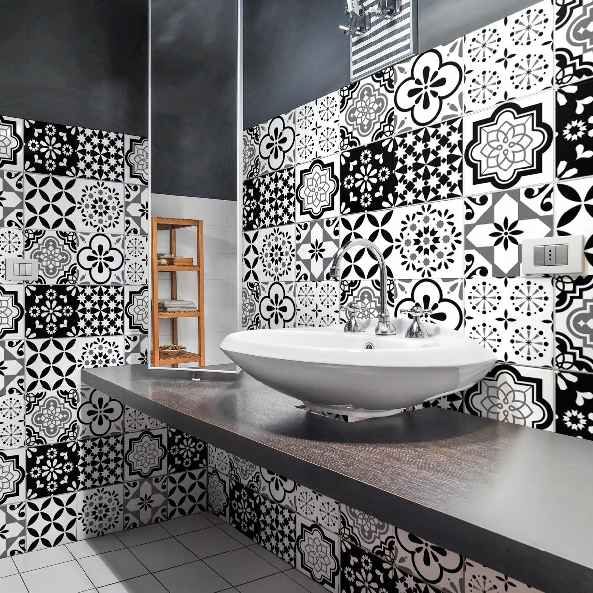 9 vinilos azulejos alexia - adhesivo de pared - revestimiento sticker mural decorativo - 9stickers20x20cm