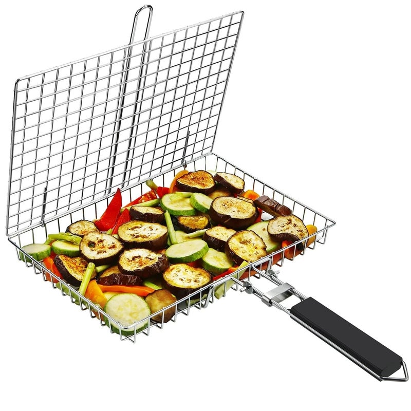 Składany kosz do grillowania ryb, mięs i warzyw, akcesorium kempingowe