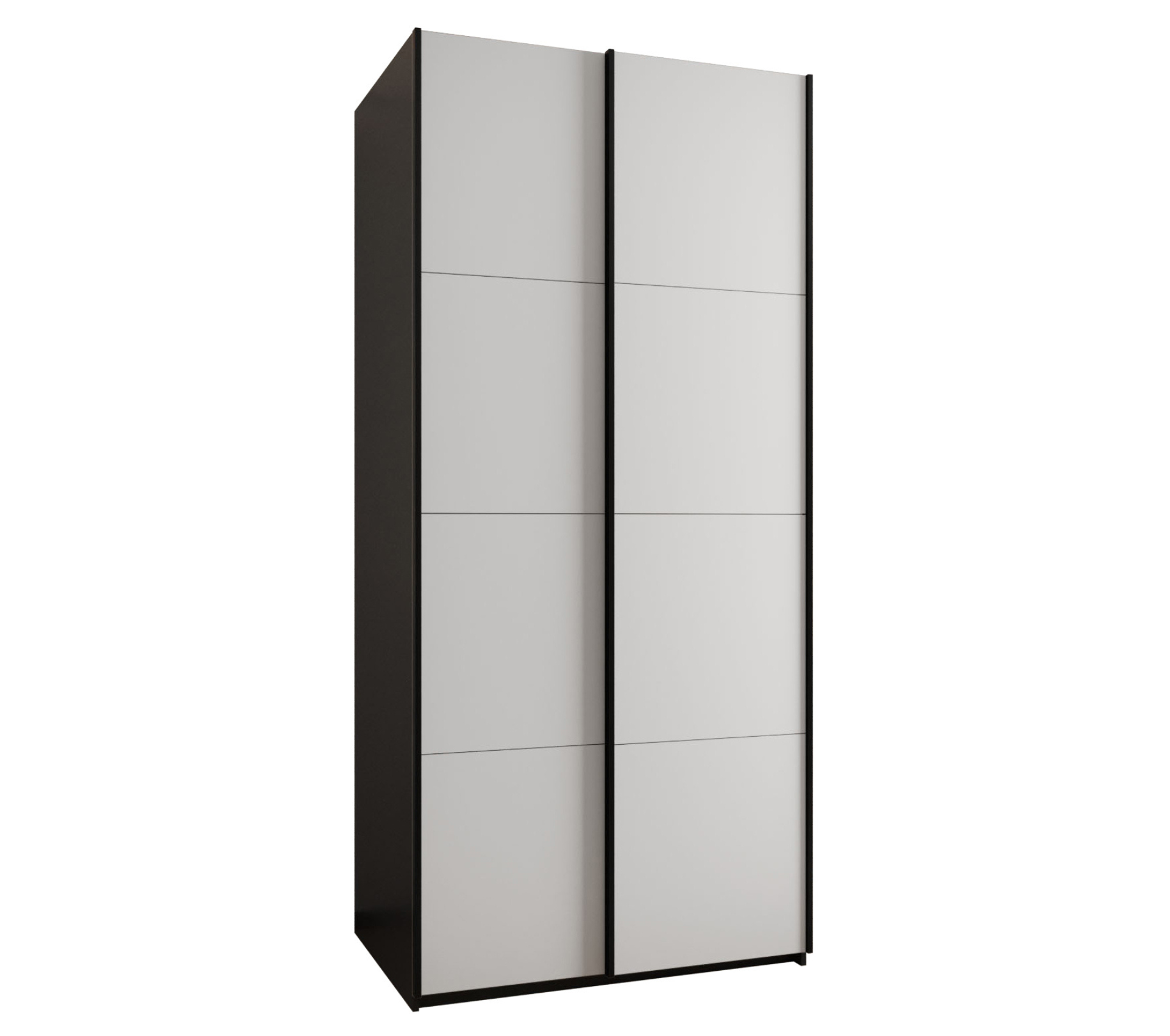 Szafa przesuwna wysoka Lux 1 110 x 64 x 245,5 cm czarny + biały + u. czarny - Abiks Meble