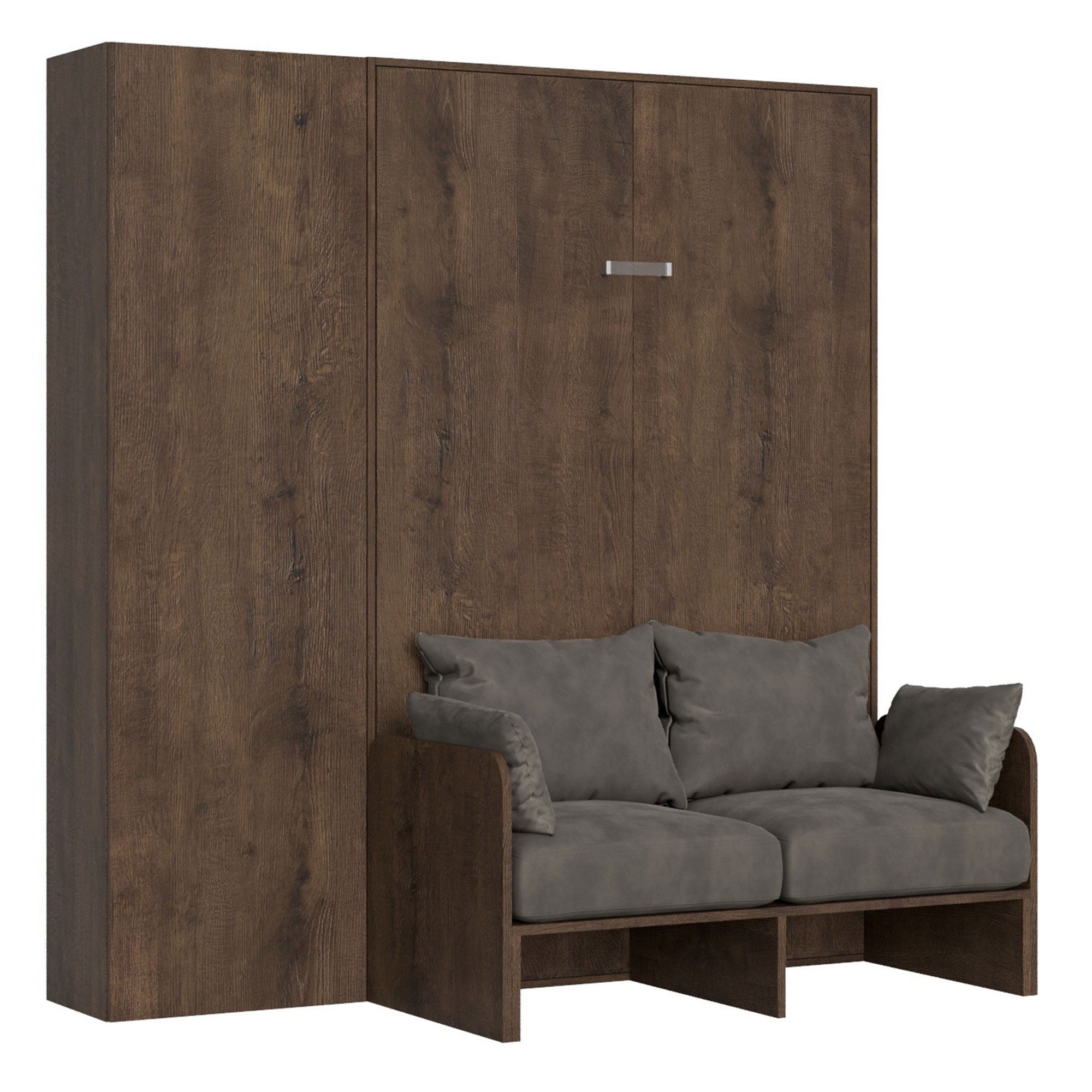 Sofa rozkładana Kentaro orzech 140 cm z kolumną lewo-prawą (ALESSIA 20)
