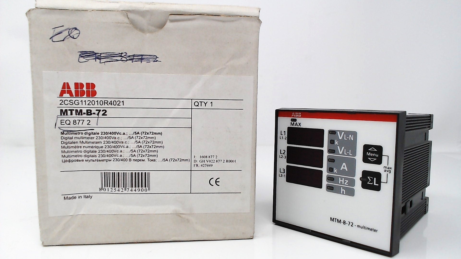 Abb mtm-b-72 multimetro digitale 230//400v ca 5a (72x72mm) eq 877 2 ...