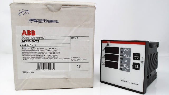 Abb mtm-b-72 multimetro digitale 230//400v ca 5a (72x72mm) eq 877 2