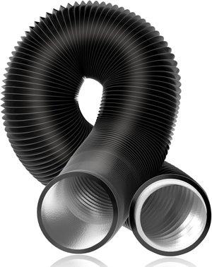 EUROPLAST 160mm Condotto d'aria Flessibile per Cappa da Cucina, Condizionatore d'aria, Aspiratore, Asciugatrice - Tubo di Scarico Semirigido da 1.5m - Condotti di Ventilazione - Alluminio