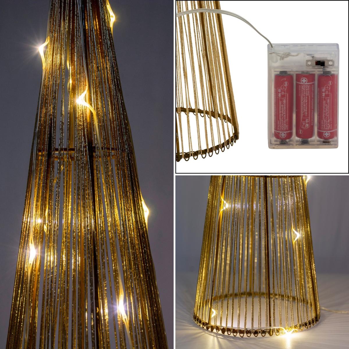 Choinka dekoracyjna złota Led Ciepły Biały 40 cm - 3
