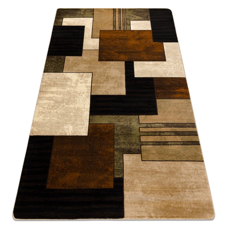 Dywan ROYAL 5367 Geometryczny 3D - czarny / brązowy 180x270 cm