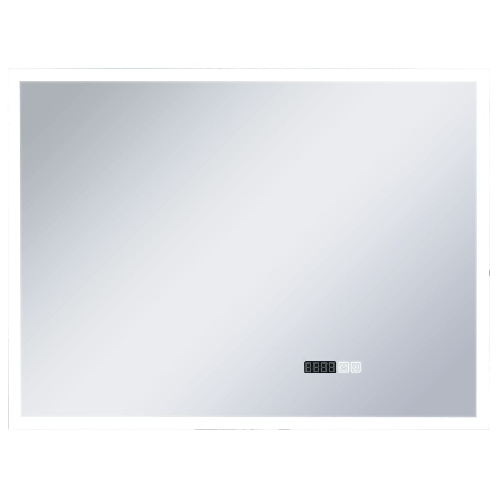 Espejo decorativo | espejo de baño con led, sensor táctil y reloj 80x60 cm cfw377683